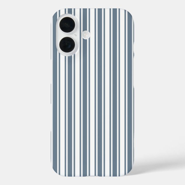 Coques Case-Mate iPhone Bleu-gris et blanc bandes de bonbons Coque-Mate iP (Verso)