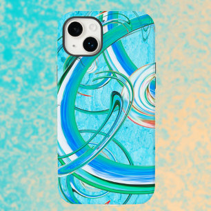 Coque Case-Mate iPhone Bleu lumineux Tourbillonnant Abstrait Motif fracta