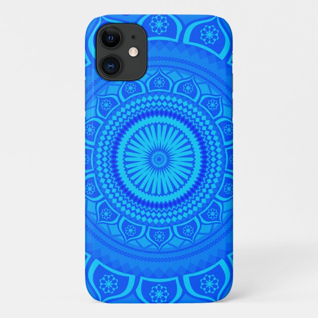 Coques Case-Mate iPhone Bleu mandala indien (Dos)
