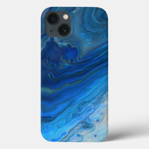 Case-Mate iPhone Case Bleu Marbre Agate Texture Fluide Art
