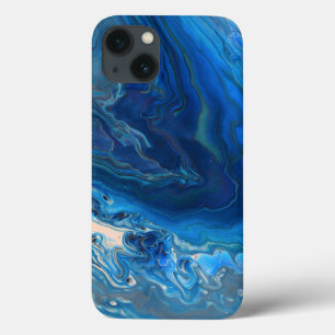 Case-Mate iPhone Case Bleu Marbre Agate Texture Fluide Art
