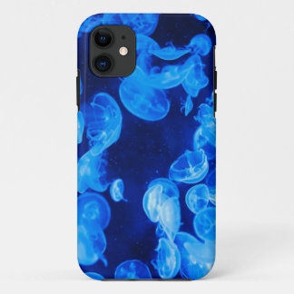 Coque iPhone 11 Bleu méduse sous l'eau
