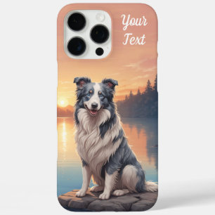 Coque iPhone 16 Pro Max Bleu Merle Bordure Collie par Lac