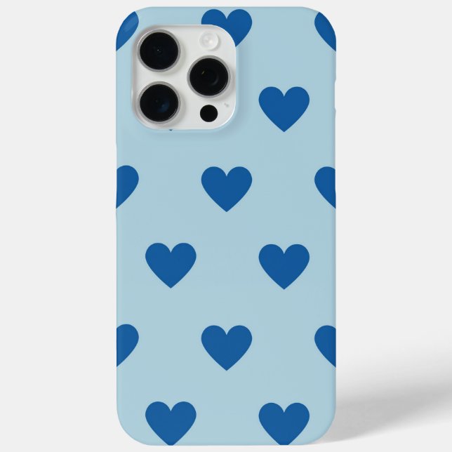 Coques Case-Mate iPhone Bleu mignon simple Motif de coeur (Verso)