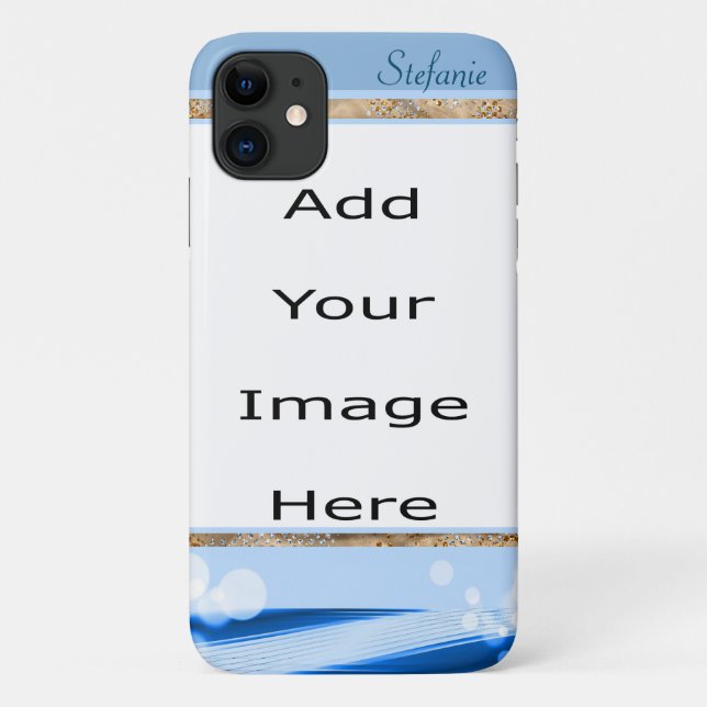 Coques Case-Mate iPhone Bleu moderne avec cercles serrés (Dos)