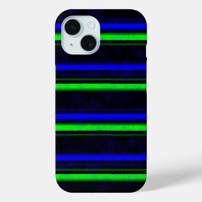 Coques Case-Mate iPhone Bleu Noir Grandes Vertes (Verso)