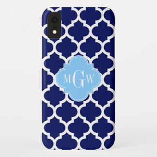 Etui iPhone Case-Mate Bleu Nuit Blanc Marocain #5 Bleu Ciel Monogramme N