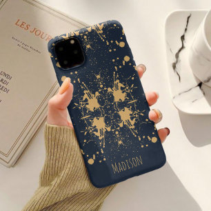 Coque Case-Mate iPhone Bleu Nuit et Or Motif Céleste