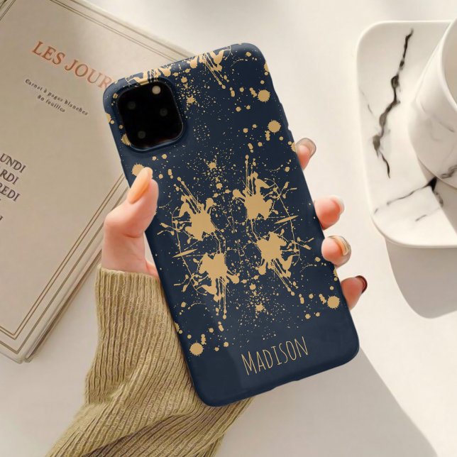 Coques Case-Mate iPhone Bleu Nuit et Or Motif Céleste (Créateur téléchargé)