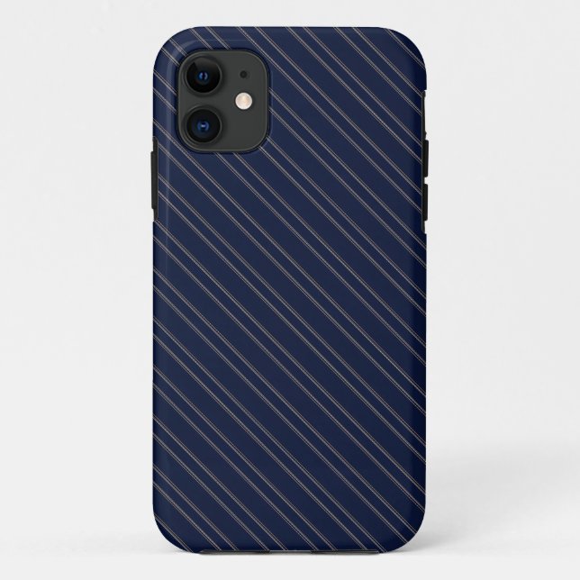 Coques Case-Mate iPhone Bleu Nuit Ivoire Or Rayures (Dos)