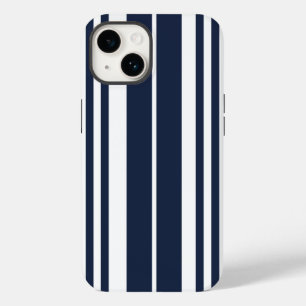 Coque Case-Mate iPhone Bleu Nuit Rayures Blanches Gras