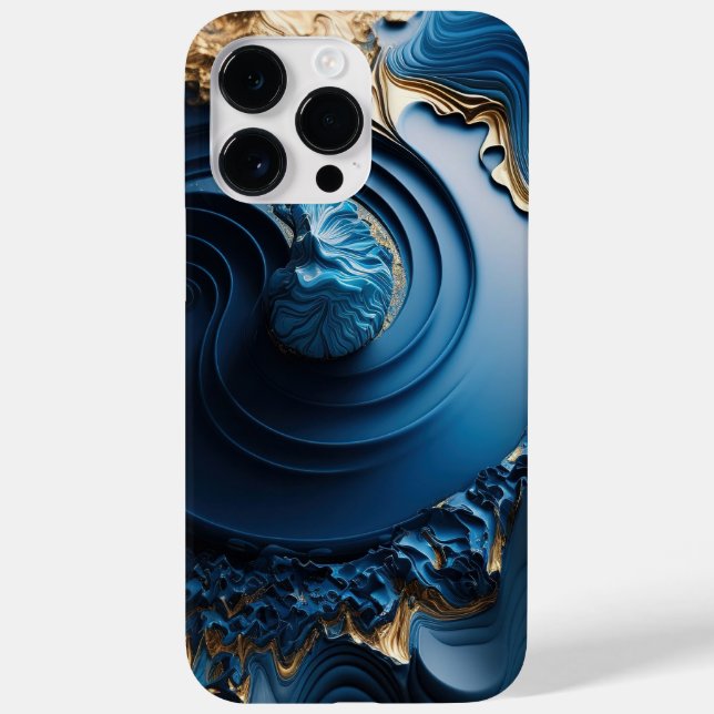 COQUES Case-Mate iPhone BLEU & OR ABSTRAIT LIQUIDE REGARDS SWIRLS (Verso)