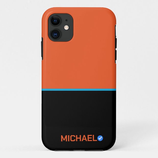 Coques Case-Mate iPhone Bleu orange personnalisé (Dos)