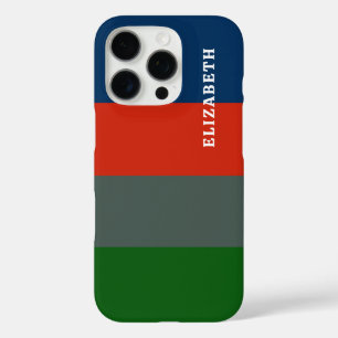 Coque iPhone 16 Pro Bleu Orange Vert Motif Personnalisé