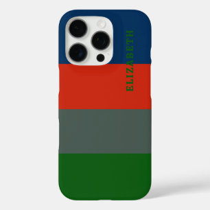 Coque iPhone 16 Pro Bleu Orange Vert Motif Personnalisé
