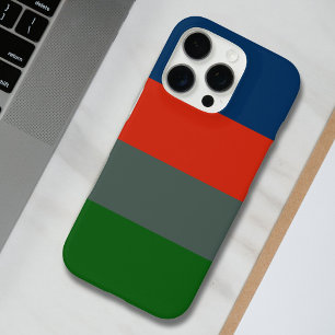 Coque iPhone 16 Pro Bleu Orange Vert Tailles Couleur Bloc Motif