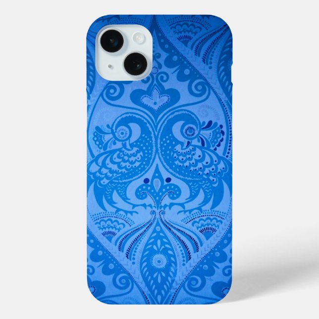 Coques Case-Mate iPhone Bleu Oriental Peacock Birds (Verso)