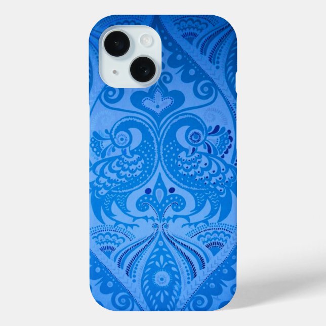 Coques Case-Mate iPhone Bleu Oriental Peacock Birds (Verso)