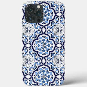 Case-Mate iPhone Case  Bleu Orné Floral Méditerranéen Carrelage Sicilien