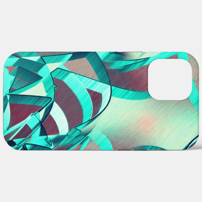 Coques Case-Mate iPhone Bleu ou cyan stries sur l'orange rougeâtre rustiqu (Verso (horizontal))