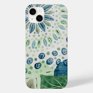 Coque Case-Mate iPhone bleu paon vert motif floral