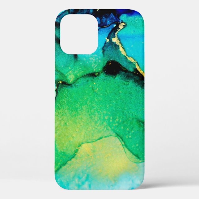 Coques Case-Mate iPhone BLEU PERSIEN, vert chartreuse. Très beau art (Verso)