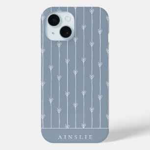 Coque Case-Mate iPhone Bleu Poussiéreux Bohème Emplumé Motif Personnalisé
