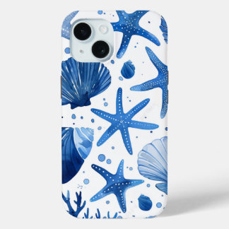 Coque Case-Mate iPhone Bleu Preppy Shells Starfish