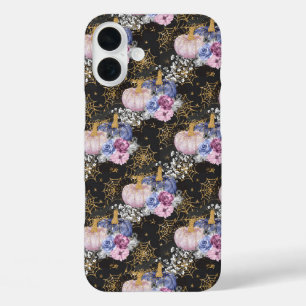 COQUE POUR iPhone 16 PLUS BLEU PURPLE ROSE BLANC HALLOWEEN CITROUILLE