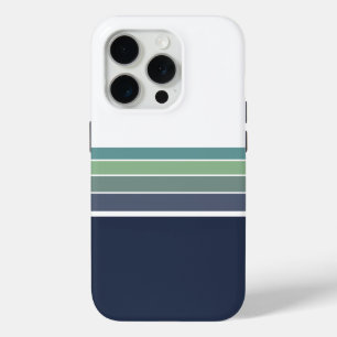 Coque Case-Mate iPhone Bleu rétro/mod et vert rayé