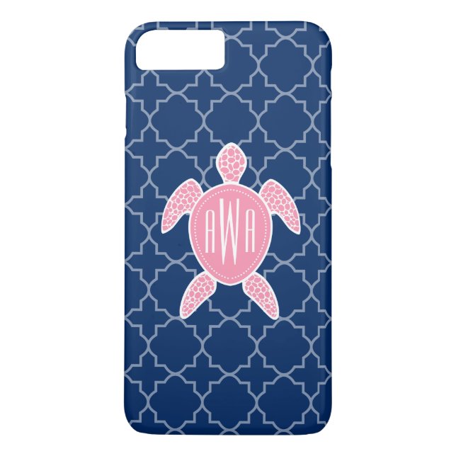 Coques Case-Mate iPhone Bleu rose décoré d'un monogramme Quatrefoil de (Dos)