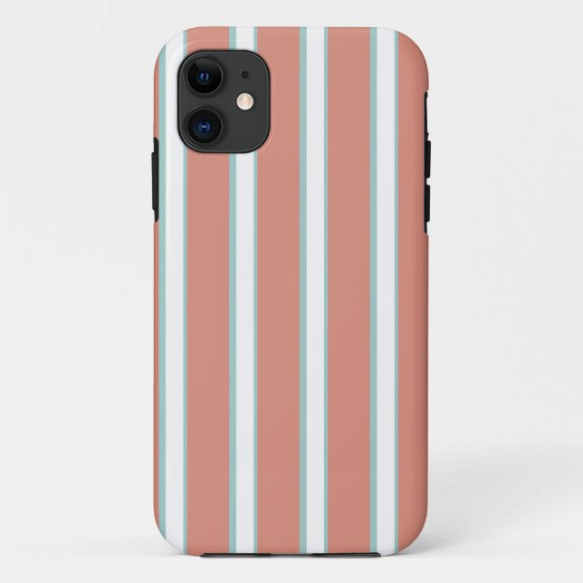 Coques Case-Mate iPhone Bleu, rose et blanc rayures motif (Dos)