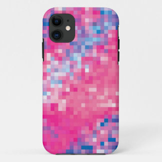 Coque Case-Mate iPhone Bleu rose violet Abstrait Mosaïque Carré Motif