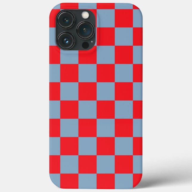 Coques Case-Mate iPhone Bleu rouge À damiers En vichy Motif (Verso)