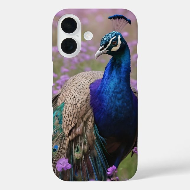 Coques Case-Mate iPhone Bleu Royal : Bleu Peacock En Champ Lavande, (Verso)