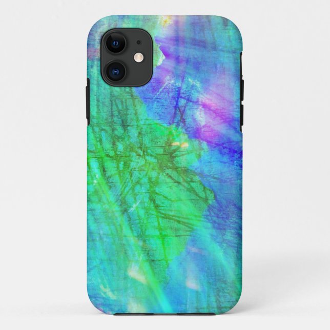 Coques Case-Mate iPhone bleu sans couture d'aquarelle d'arrière - plan (Dos)