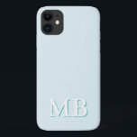 Case-Mate iPhone Case Bleu & Sarcelle | Monogramme Initial Minimaliste M<br><div class="desc">Ce design élégant de coque de téléphone présente un design moderne simple en bleu clair et vert sarcelle. Créez une coque de téléphone unique avec une initiale et un nom personnalisés. Ce sera un cadeau cool et unique pour quelqu'un de spécial ou pour vous-même. Si vous souhaitez modifier les polices...</div>