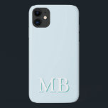 Case-Mate iPhone Case Bleu & Sarcelle | Monogramme Initial Minimaliste M<br><div class="desc">Ce design élégant de coque de téléphone présente un design moderne simple en bleu clair et vert sarcelle. Créez une coque de téléphone unique avec une initiale et un nom personnalisés. Ce sera un cadeau cool et unique pour quelqu'un de spécial ou pour vous-même. Si vous souhaitez modifier les polices...</div>