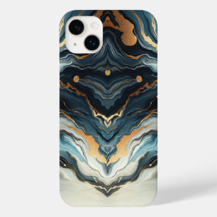 Coque Case-Mate iPhone Bleu sarcelle or agate Moderne Glam élégant plage