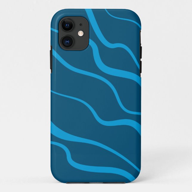 Coques Case-Mate iPhone Bleu, simple, moderne, cool vague abstraction (Dos)