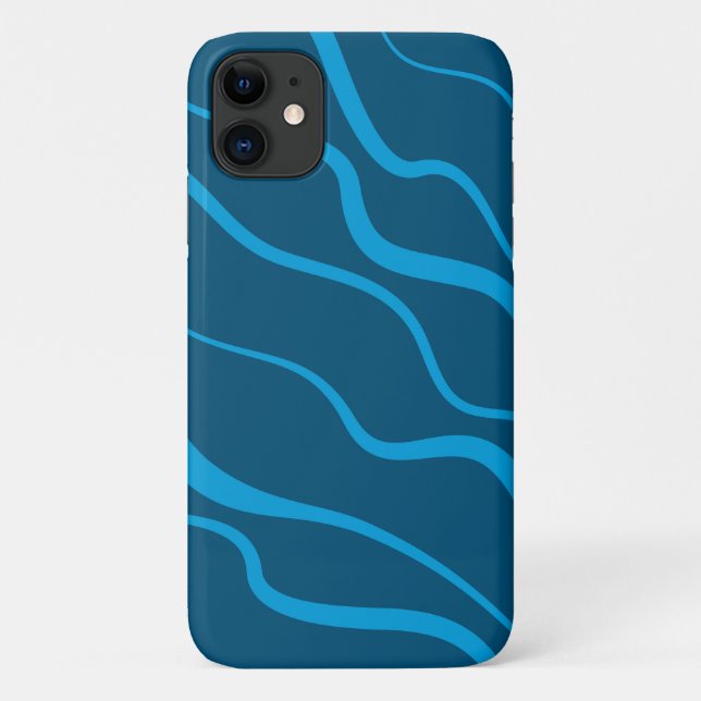 Coques Case-Mate iPhone Bleu, simple, moderne, cool vague abstraction (Dos)