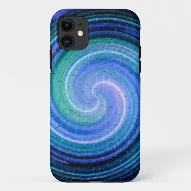 Coques Case-Mate iPhone Bleu spirale Abstraite Art 2 (Dos)