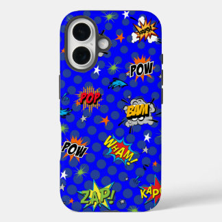 Coque Pour iPhone 16 Bleu Superhero comique