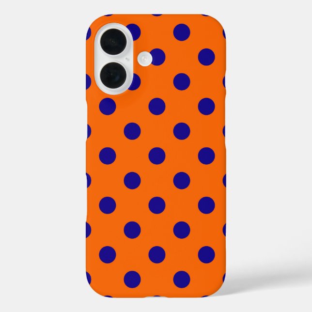 Coques Case-Mate iPhone Bleu Sur Orange Pois Design Motif (Verso)