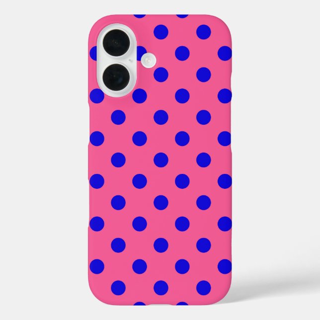Coques Case-Mate iPhone Bleu sur rose Pois design Motif (Verso)