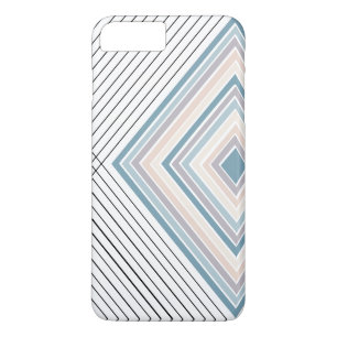 Coque Case-Mate Pour iPhone Bleu Tan rayures plus noir et blanc rayures