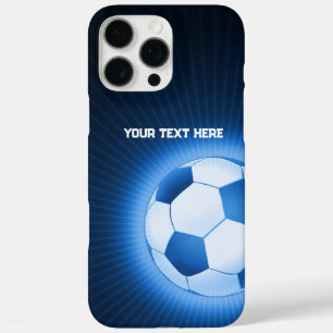 Coque iPhone 16 Pro Max Bleu tendance soccer Meilleurs cadeaux sportifs
