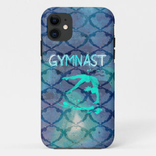 Coque Case-Mate iPhone Bleu tribal de motif de gymnaste