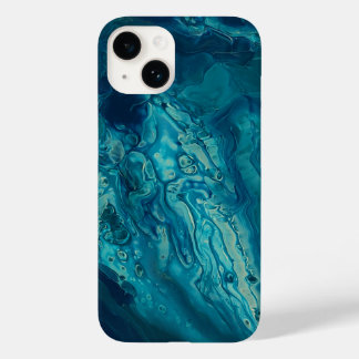 Coque Case-Mate iPhone Bleu Turquoise acrylique pourrissant Abstrait Flui