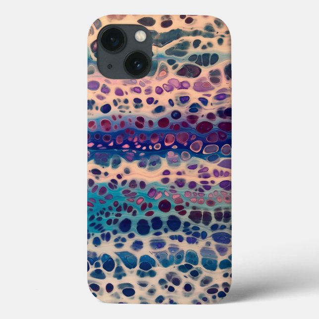 Coques Case-Mate iPhone Bleu Turquoise Lilac blanc acrylique Abstrait Flui (Verso)